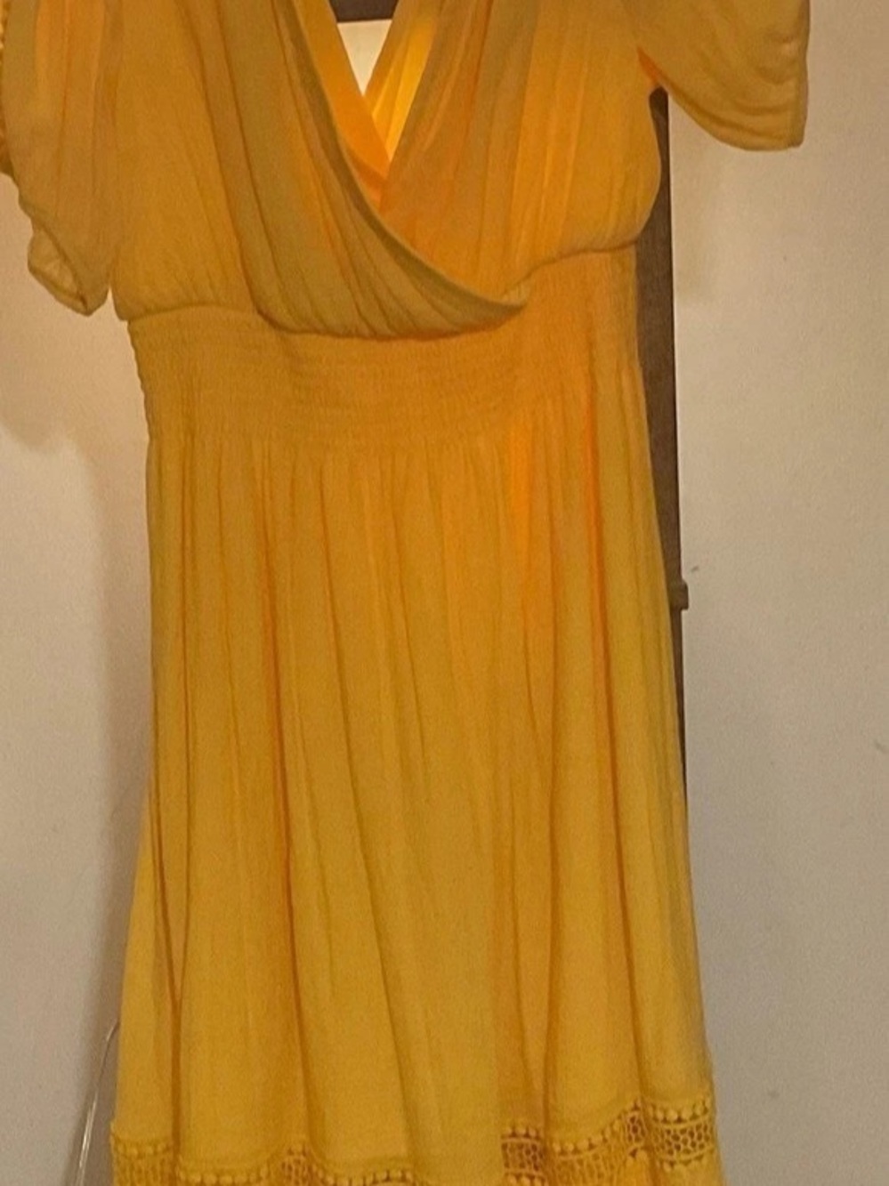 Kings Road Bright Yellow Wrap Midi Dress with or without scarf.